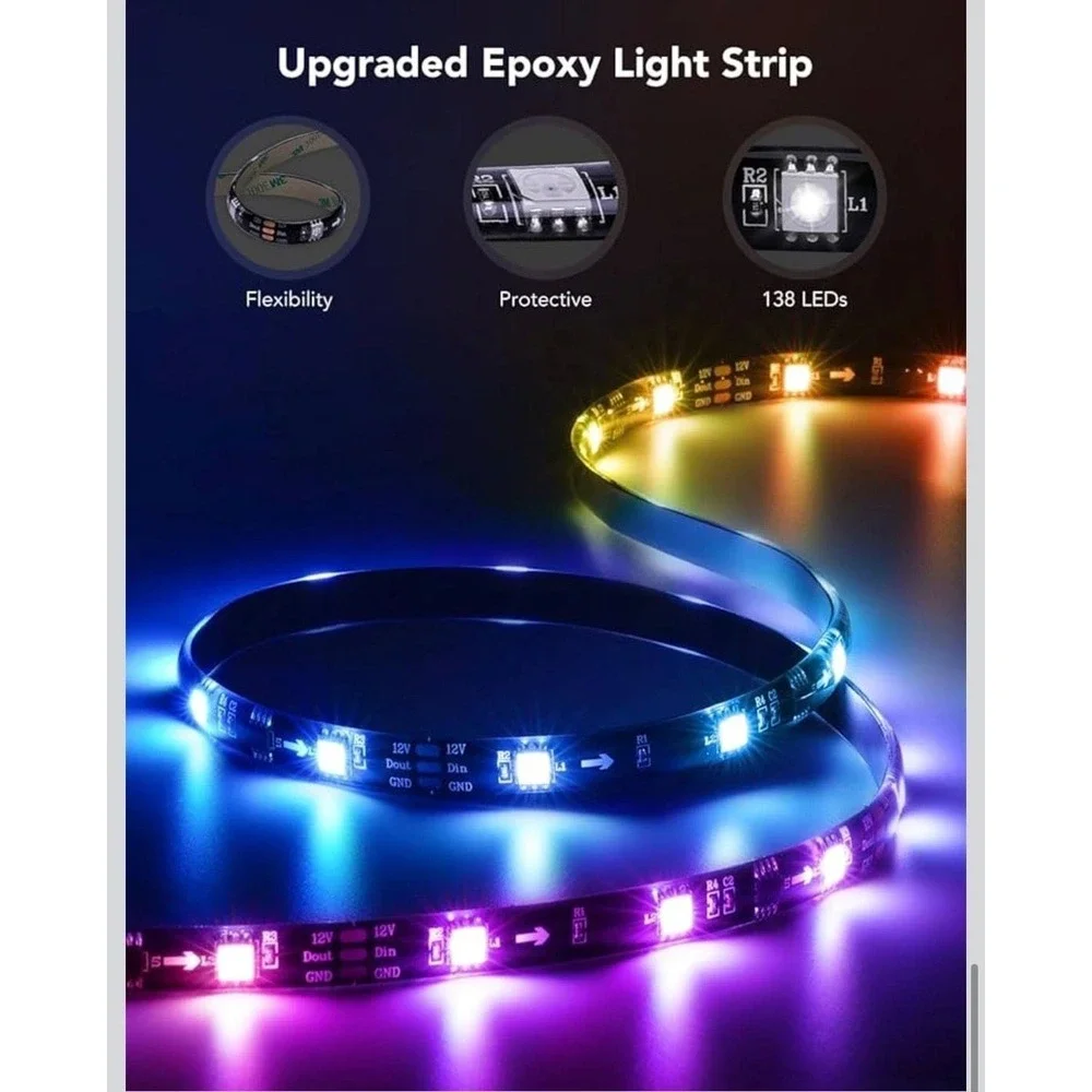 Govee TV LED Backlight, RGBIC Smart LED Strip Lights for 55-65 Inch TVs with BT